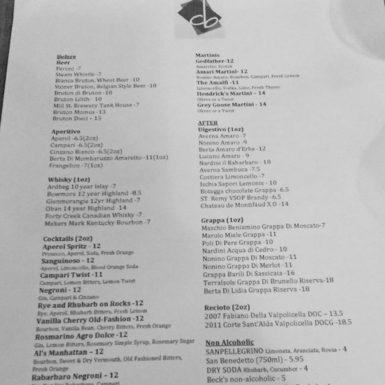 The drink menu.