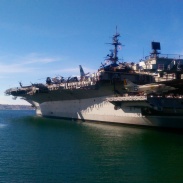 A large navy vessel
