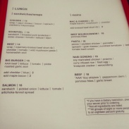 The lunch menu.