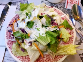 Crisp Green Salad with ranch dressing.