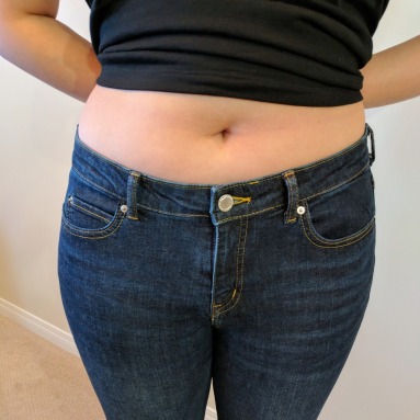 The waist band of the jeans is was sized perfectly.